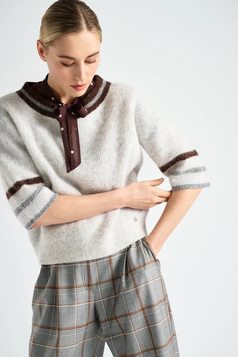 PULL VAN MARIE MERO PU82/SIL+BRO+GRE BROWN/GREY
