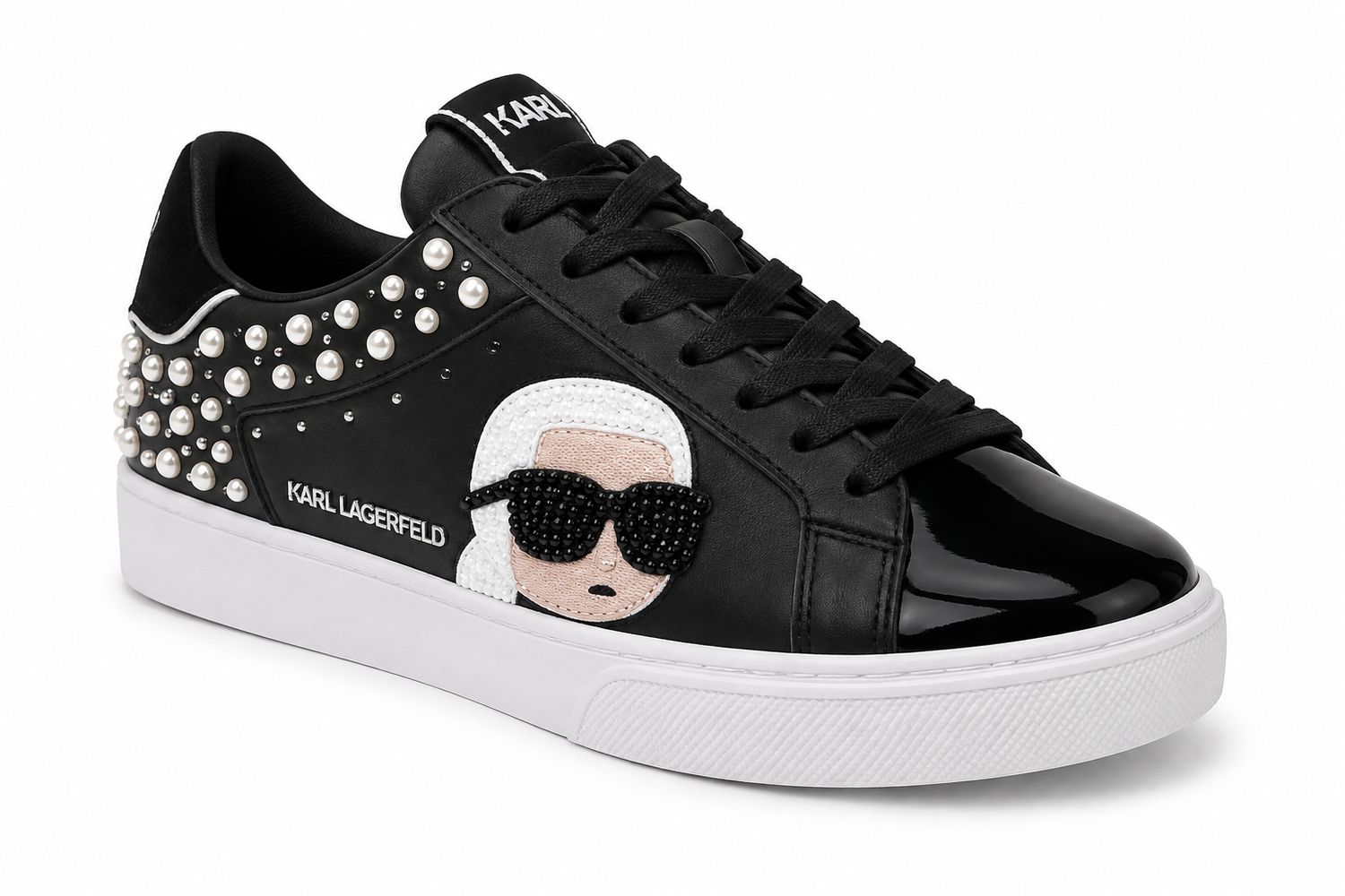 SNEAKERS VAN KARL LAGERFELD KL60130N BLACK LTHR W/SILVER