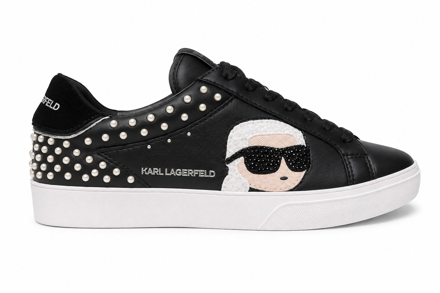 SNEAKERS VAN KARL LAGERFELD KL60130N BLACK LTHR W/SILVER