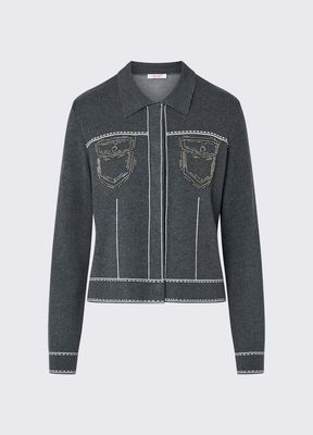 GILET VAN LIU JO TF6076-MS59L D3031 ACCIAIO MEL/BCO LANA