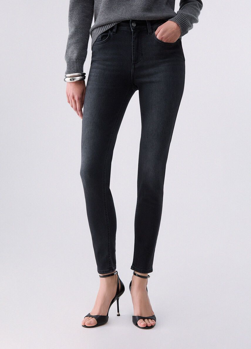 BROEK VAN LIU JO UF6013-D0305 87505 DEN.BLACK SPARKLING