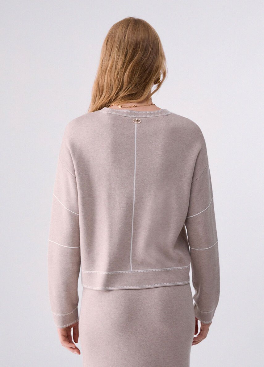 PULL VAN LIU JO TF6180-MS59L D3034 BULLDOGCHMEL/BCO LAN