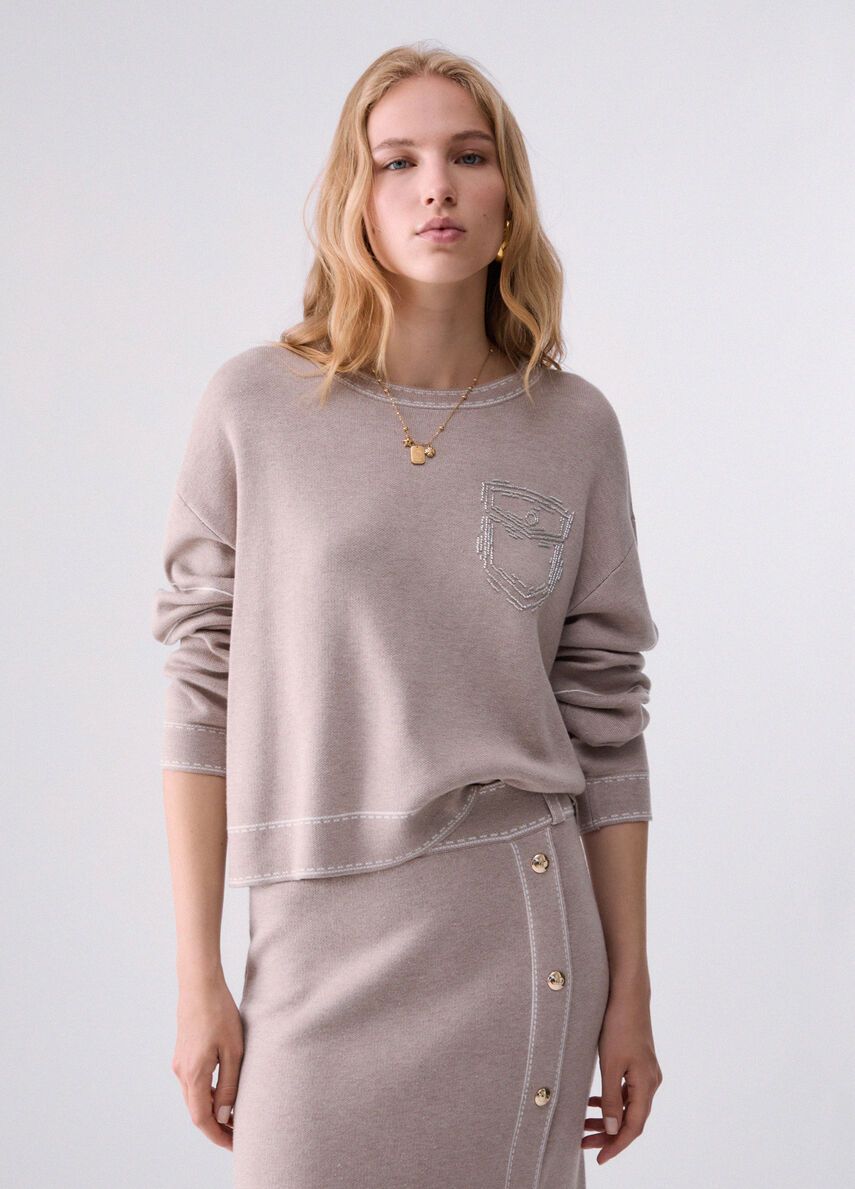 PULL VAN LIU JO TF6180-MS59L D3034 BULLDOGCHMEL/BCO LAN