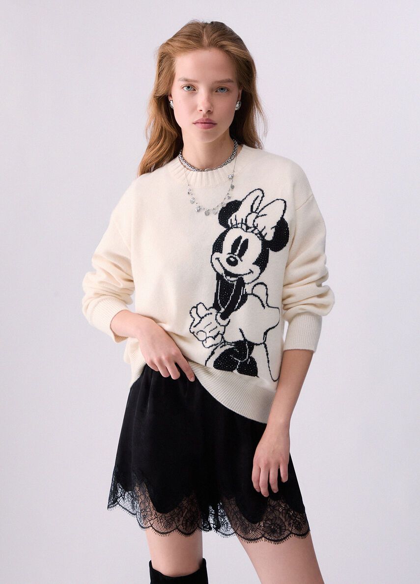 PULL VAN LIU JO WF6455-MS009 L9450 BCO MISS MOUSE B&amp;W