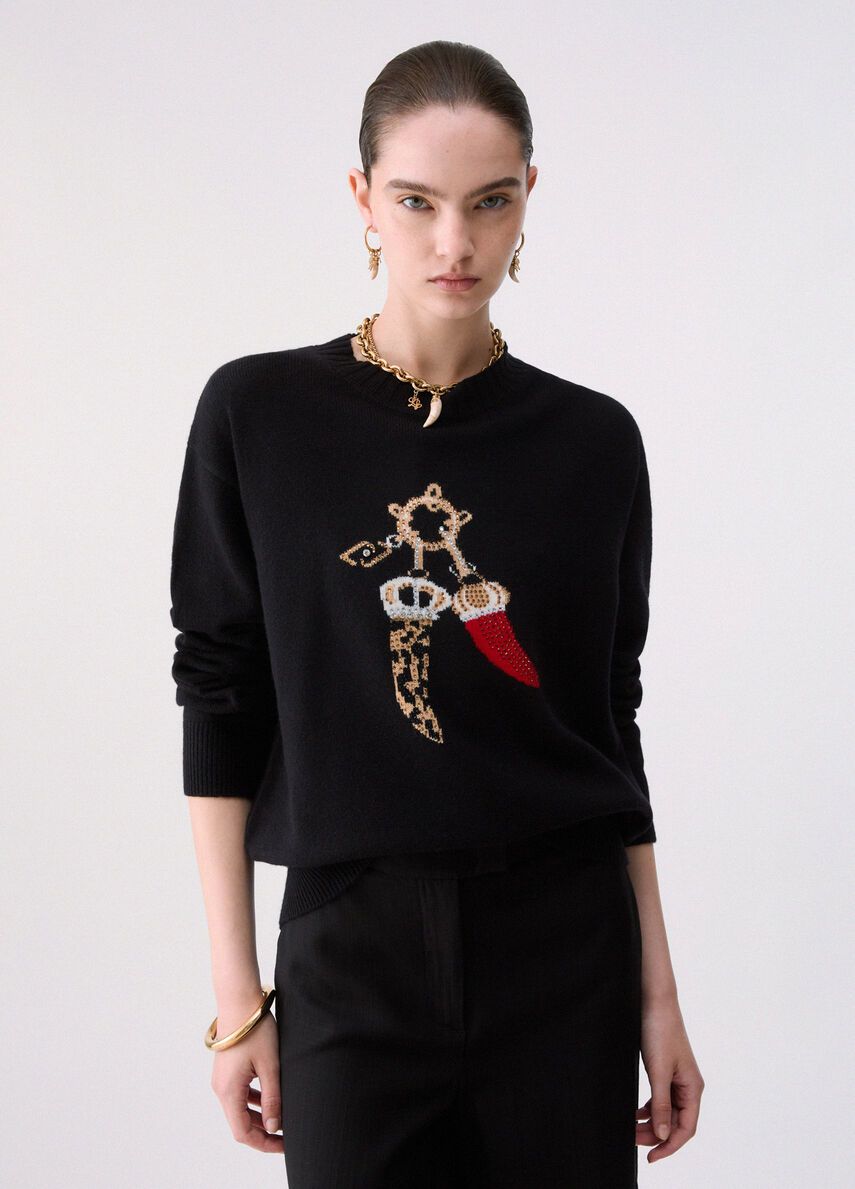 PULL VAN LIU JO WF6457-MS009 L9457 LUCKY BLACK