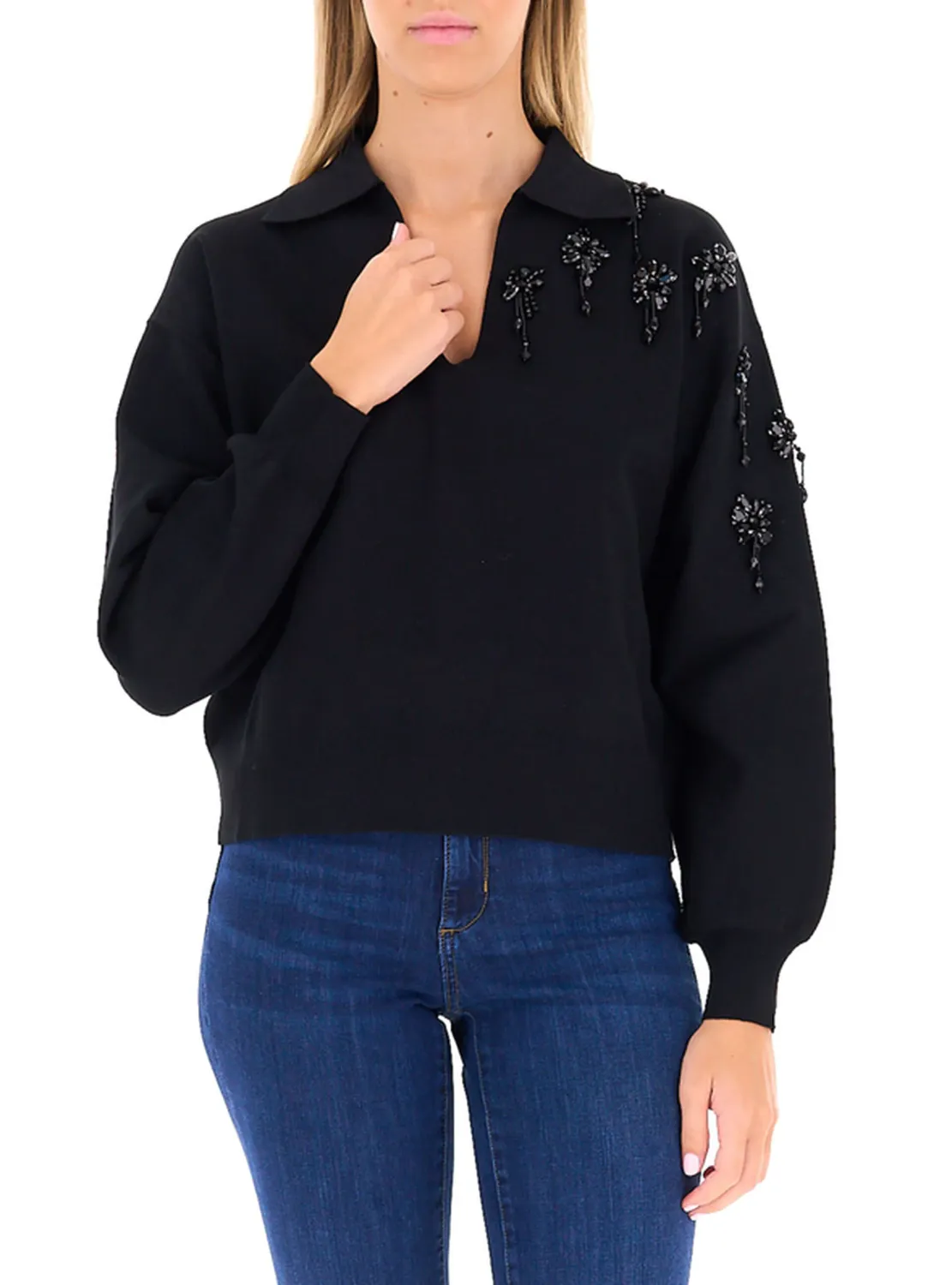 PULL VAN LIU JO CF6161-MS99E W9449 NERO/FLOWERS