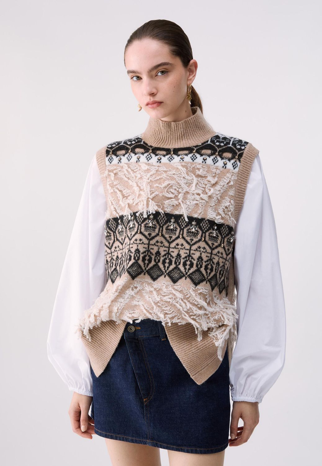 PULL VAN LIU JO WF6105-MA44S L9611 COCOA CREME FAIR ISL