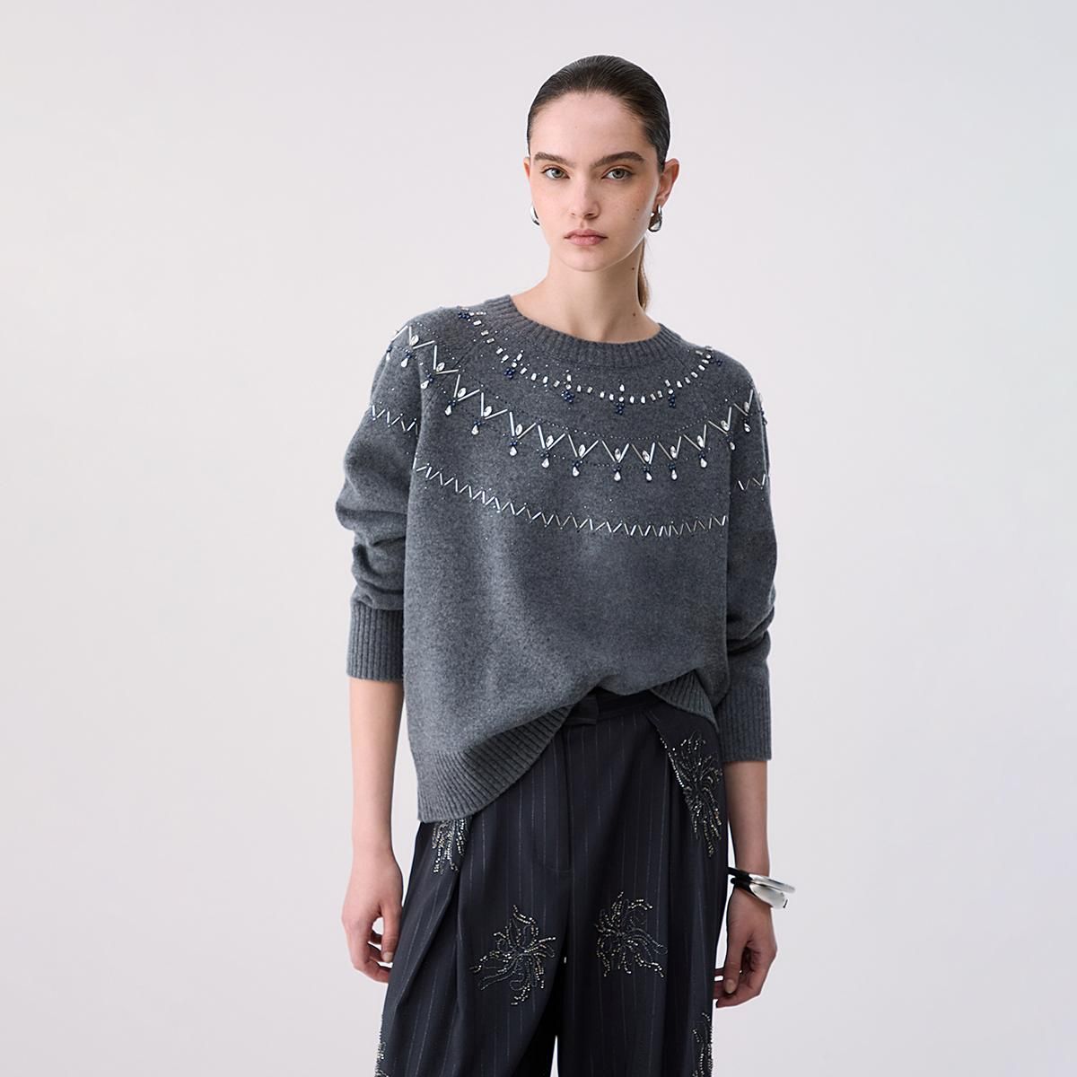 PULL VAN LIU JO WF6371-MS009 L9527 GRAY M.M.FAIR ISLE