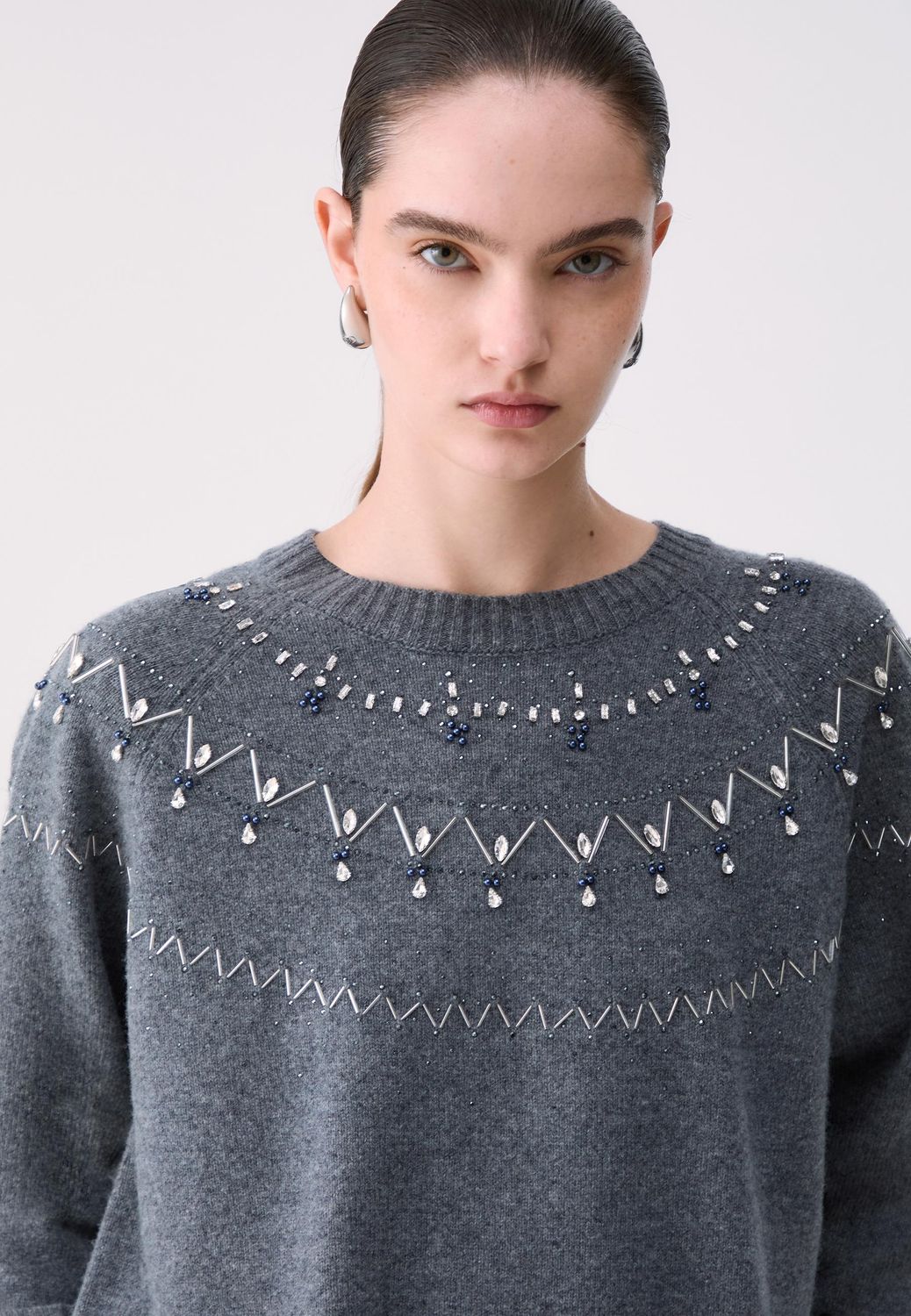 PULL VAN LIU JO WF6371-MS009 L9527 GRAY M.M.FAIR ISLE