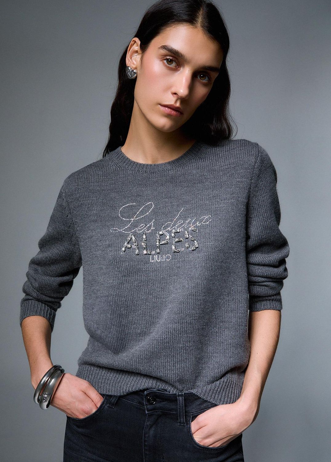 PULL VAN LIU JO TF6160-MA22S L9295 ACCIAIO M/LES DEUX A
