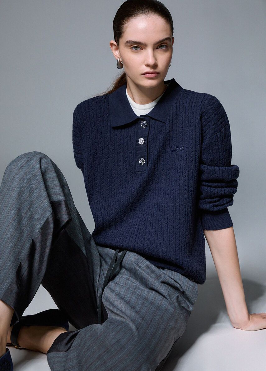 PULL VAN LIU JO WF6109-MA88R L9202 NUIT NOIR/BCO LANA