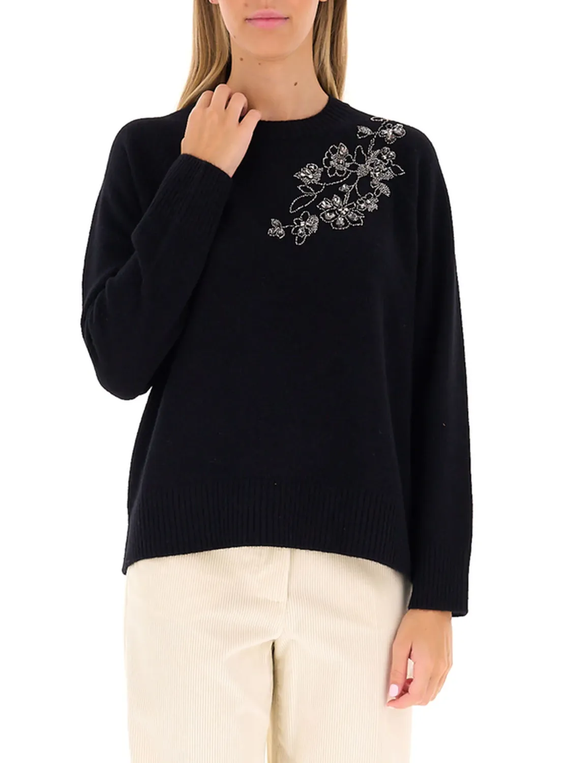 PULL VAN LIU JO WF6371-MS009 Z9172 BLACK FLOWER