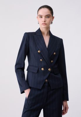 BLAZER VAN LIU JO WF6249-T731A L9173 BLU LUREX PIN STRIPE