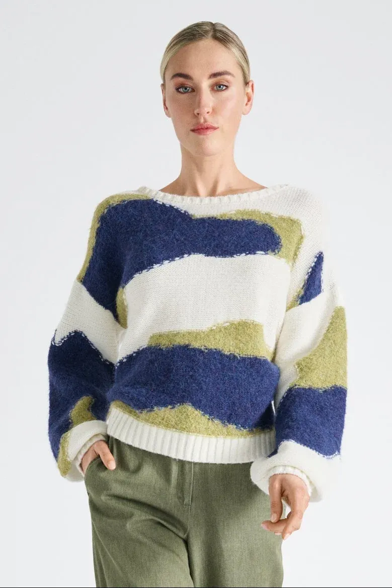 PULL VAN MARIE MERO PU53/CRE+DEN+MOS CREME/DENIM/MOS
