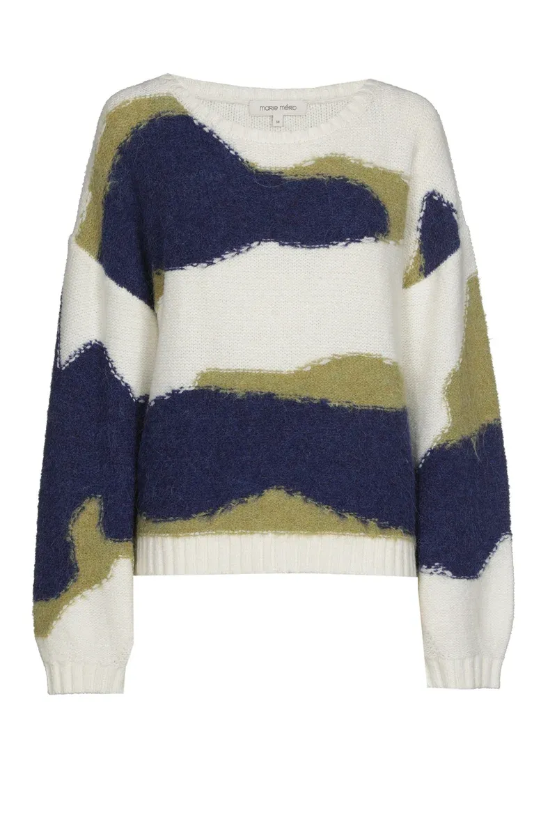PULL VAN MARIE MERO PU53/CRE+DEN+MOS CREME/DENIM/MOS