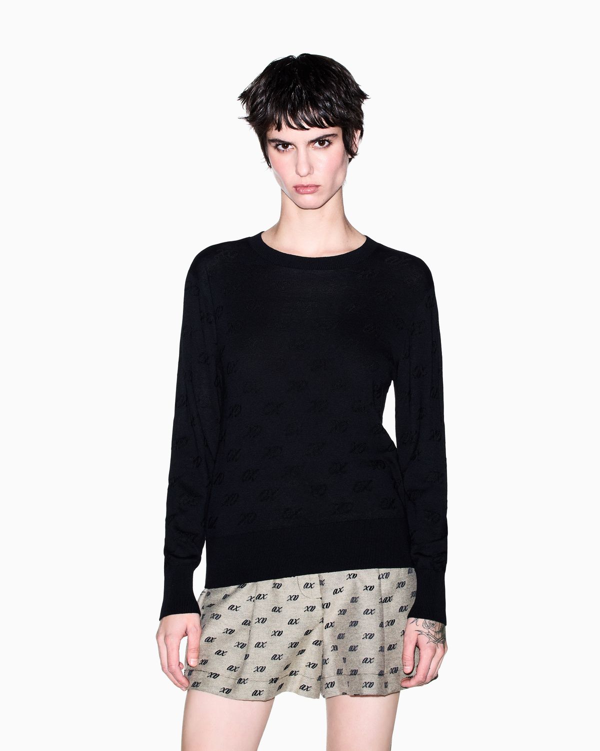 PULL VAN ARMANI XW002875 AF16620 FC241 ALL OVER BLACK