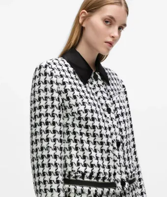 VEST VAN KARL LAGERFELD B4W14011 A96 BW HOUNDSTOOTH BOUCLE