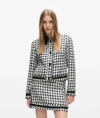 VEST VAN KARL LAGERFELD B4W14011 A96 BW HOUNDSTOOTH BOUCLE