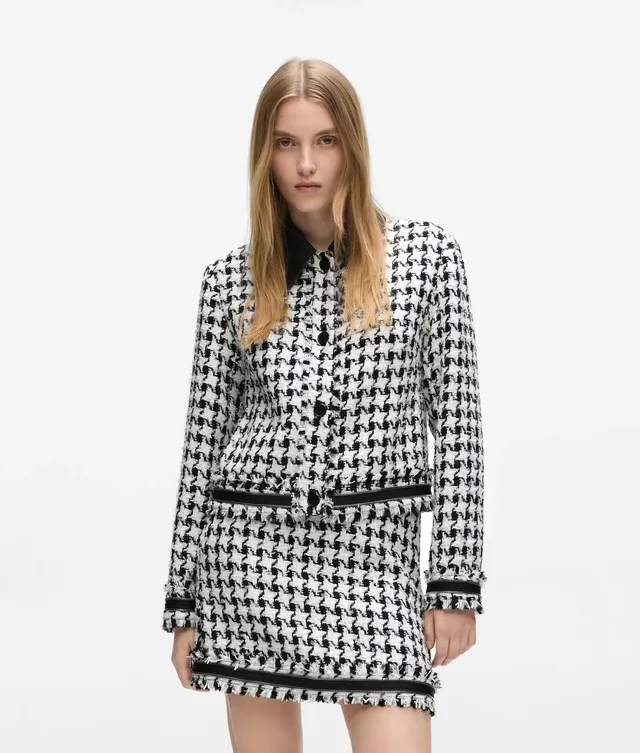 ROK VAN KARL LAGERFELD B4W12013 A96 BW HOUNDSTOOTH BOUCLE