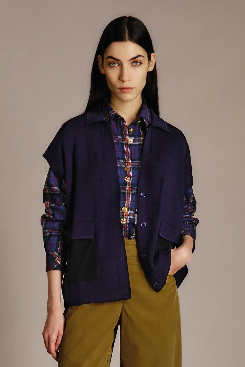 GILET VAN NENETTE 42BB-CRISTINA 0405 BLU NAVY