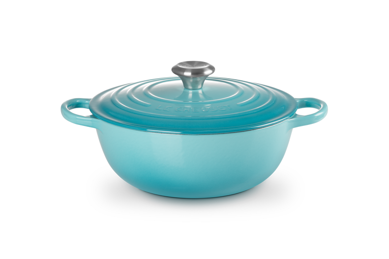 Le Creuset Gietijzer Marmite Caribbean Blue 26CM 5,3L