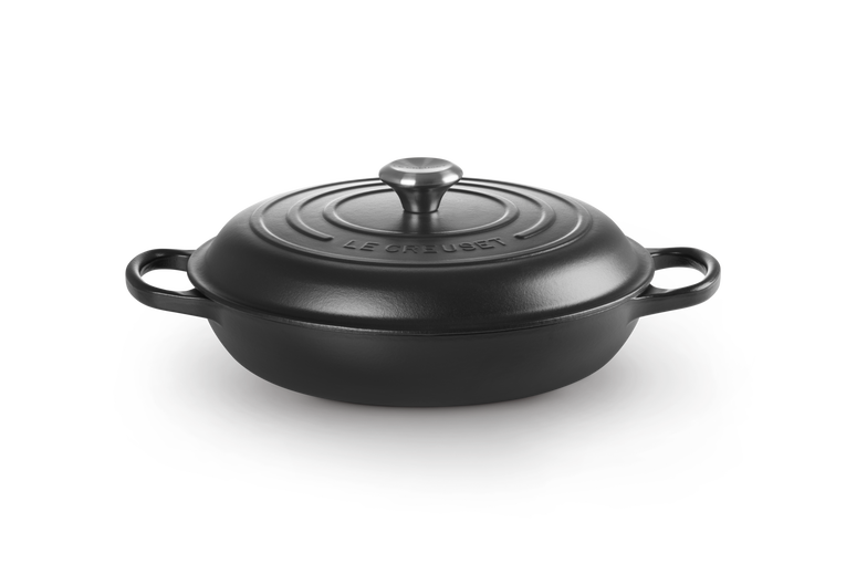 Le Creuset Gietijzer Campagnard  zwarte binnenkant Mat Zwart 30CM 3,5L