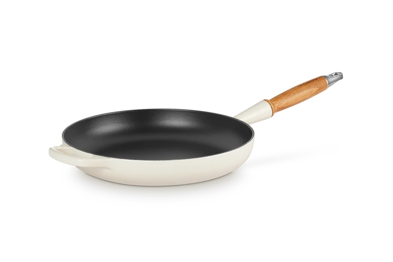 Le Creuset Gietijzer Koekenpan houten handvat Meringue 28CM 2,6L