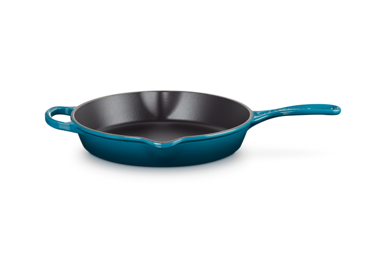 Le Creuset Gietijzer Ronde Hoge Skillet Deep Teal 26CM Le Creuset Gietijzer Ronde Hoge Skillet Deep Teal 26CM