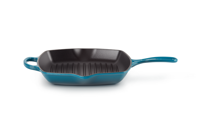 Le Creuset Gietijzer Vierkante Grillpan Deep Teal 26CM