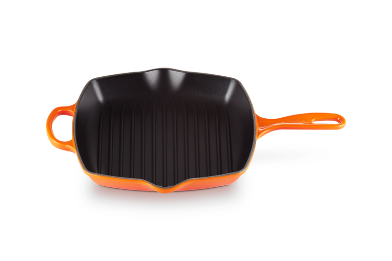 Le Creuset Gietijzer Vierkante Grillpan Oranjerood 26CM