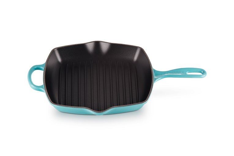 Le Creuset Gietijzer Vierkante Grillpan Caribbean Blue 26CM