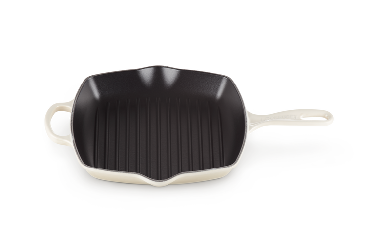 Le Creuset Gietijzer Vierkante Grillpan Meringue 26CM
