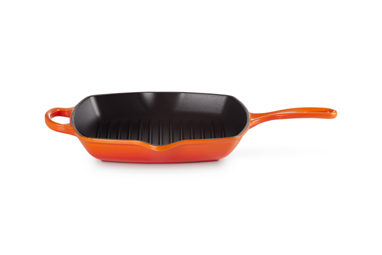 Le Creuset Gietijzer Vierkante Grillpan Oranjerood 26CM
