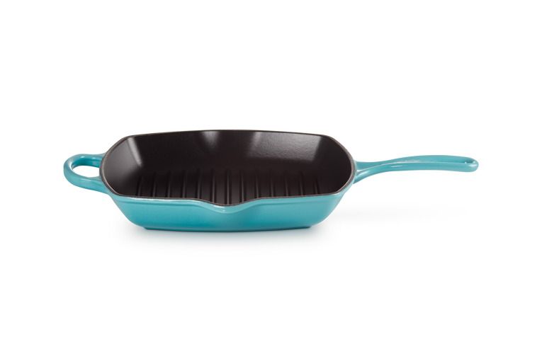 Le Creuset Gietijzer Vierkante Grillpan Caribbean Blue 26CM