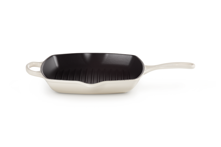Le Creuset Gietijzer Vierkante Grillpan Meringue 26CM