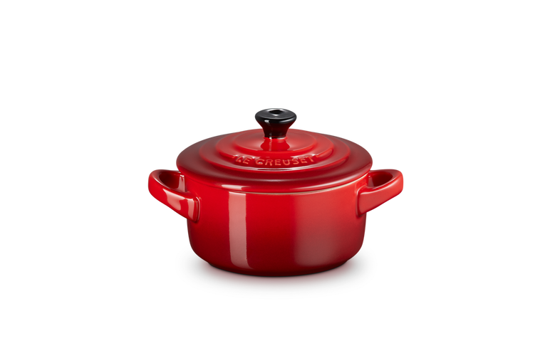 Le Creuset set van 6 Aardewerken Mini Braadpan Kersenrood 10CM 0,2L