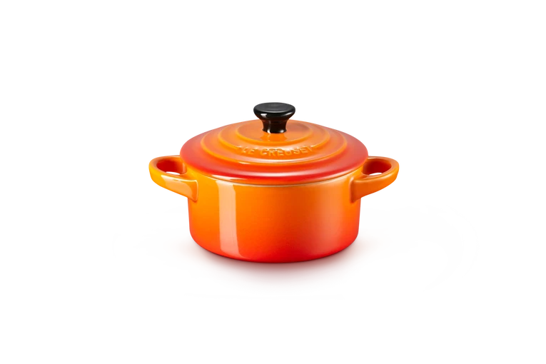 Le Creuset set van 6 Aardewerken Mini Braadpan Oranjerood 10CM 0,2L