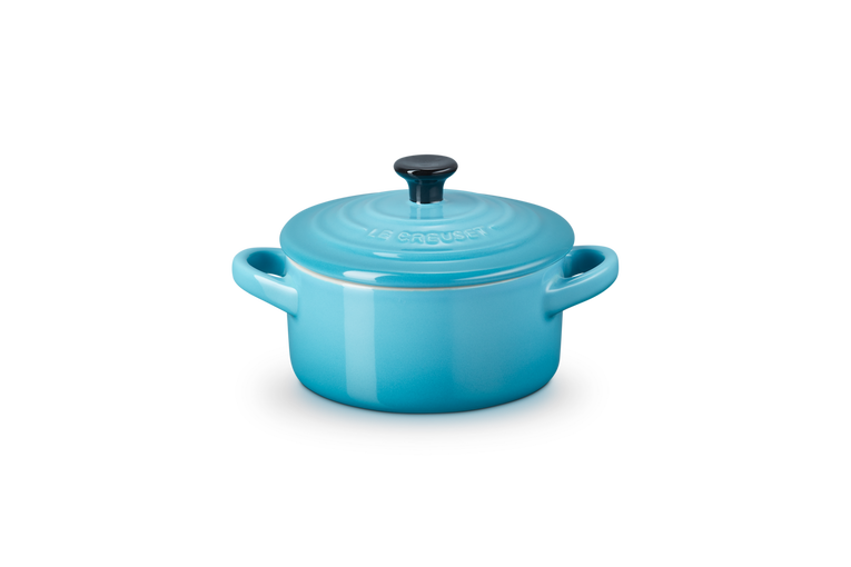 Le Creuset set van 6 Aardewerken Mini Braadpan Caribbean Blue 10CM 0,2L