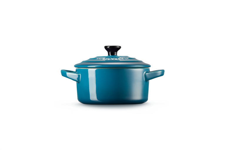 Le Creuset set van 6 Aardewerken Mini Braadpan Deep Teal 10CM 0,2L