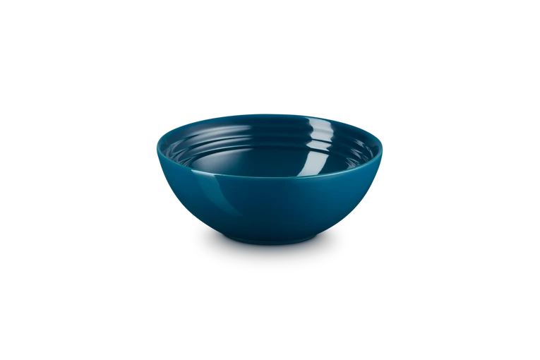 Le Creuset set van 4 Aardewerken Ontbijtkommen Deep Teal 16CM 0,65L