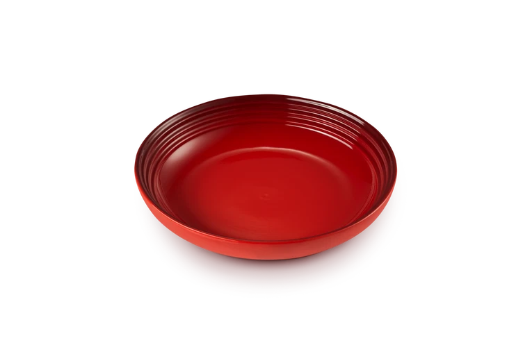 Le Creuset set van 4 Aardewerken Diepe Borden Kersenrood 22CM