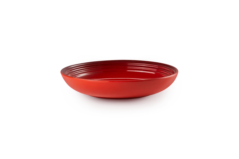 Le Creuset set van 4 Aardewerken Diepe Borden Kersenrood 22CM