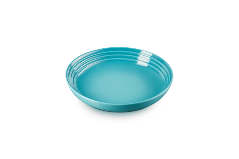 Le Creuset set van 4 Aardewerken Diepe Borden Caribbean Blue 22CM