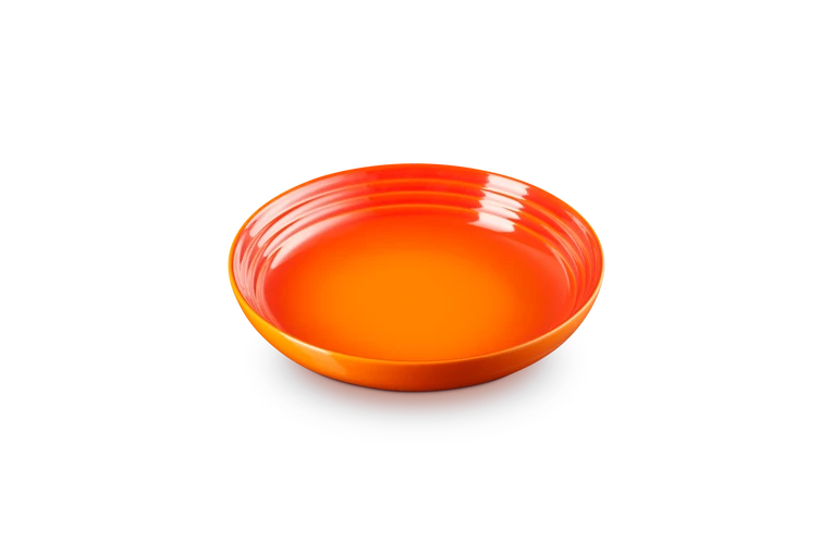 Le Creuset set van 4 Aardewerken Diepe Borden Oranjerood 22CM