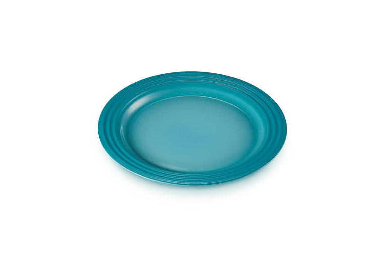Le Creuset set van 4 Aardewerken Ontbijtborden Caribbean Blue 22CM