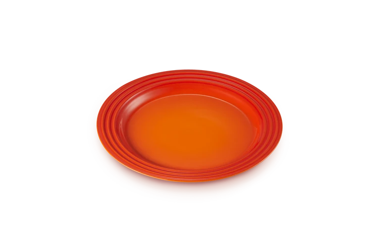 Le Creuset set van 4 Aardewerken Dinerborden Oranjerood 27CM