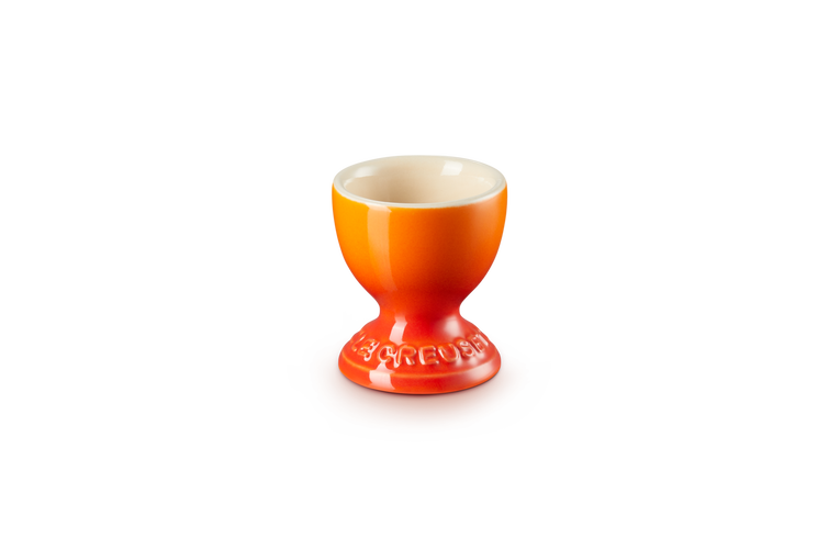 Le Creuset set van 6 Aardewerken Eierdopjes Oranjerood