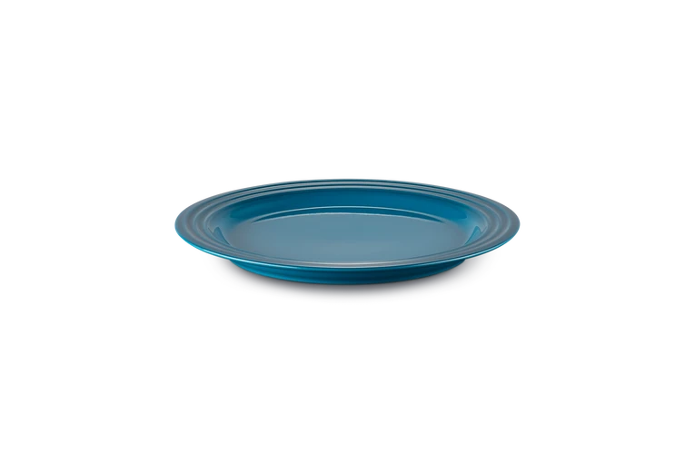 Le Creuset set van 4 Aardewerken Dinerborden Deep Teal 27CM