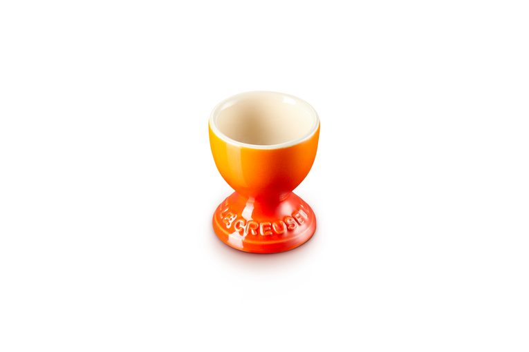 Le Creuset set van 6 Aardewerken Eierdopjes Oranjerood