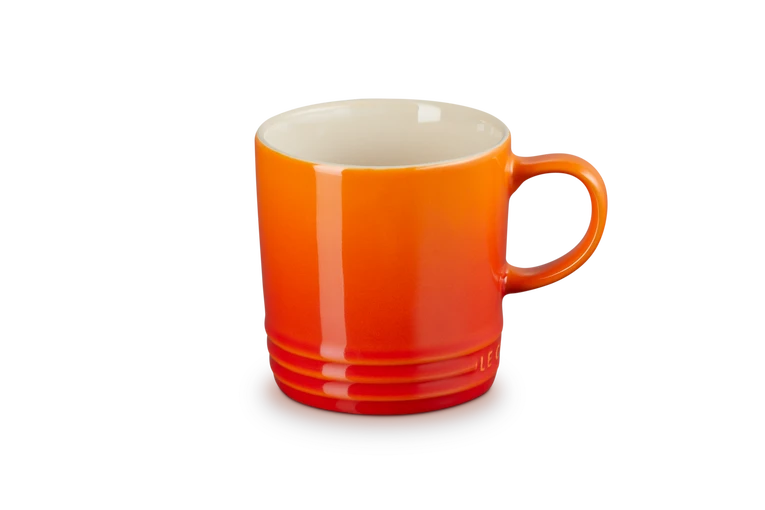 Le Creuset set van 4 Aardewerken Mokken Oranjerood 350ML Le Creuset set van 4 Aardewerken Mokken Oranjerood 350ML